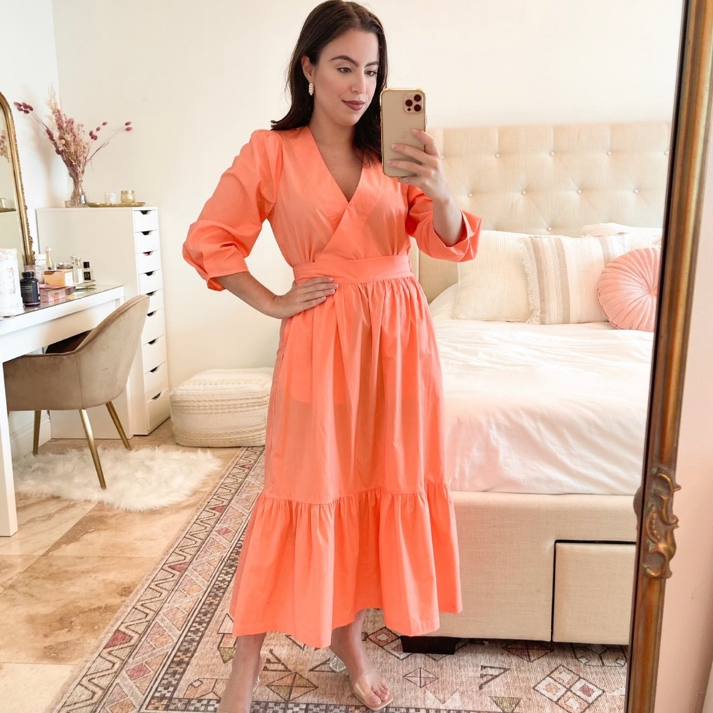 Orange Midi Skirt and Top Set